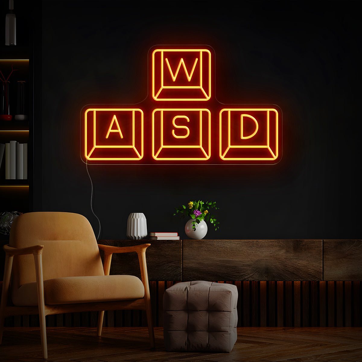 WASD Keyboard Led Neon Sign For Gamers - Reels Custom