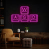 WASD Keyboard Led Neon Sign For Gamers - Reels Custom