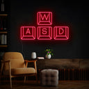 WASD Keyboard Led Neon Sign For Gamers - Reels Custom