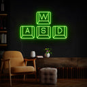 WASD Keyboard Led Neon Sign For Gamers - Reels Custom