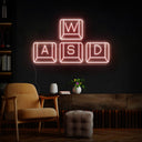 WASD Keyboard Led Neon Sign For Gamers - Reels Custom