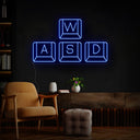 WASD Keyboard Led Neon Sign For Gamers - Reels Custom