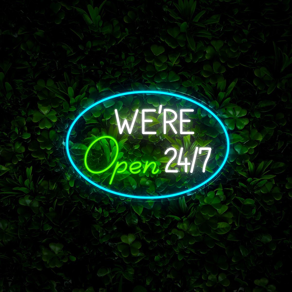We're Open 24/7 Neon Sign - Reels Custom