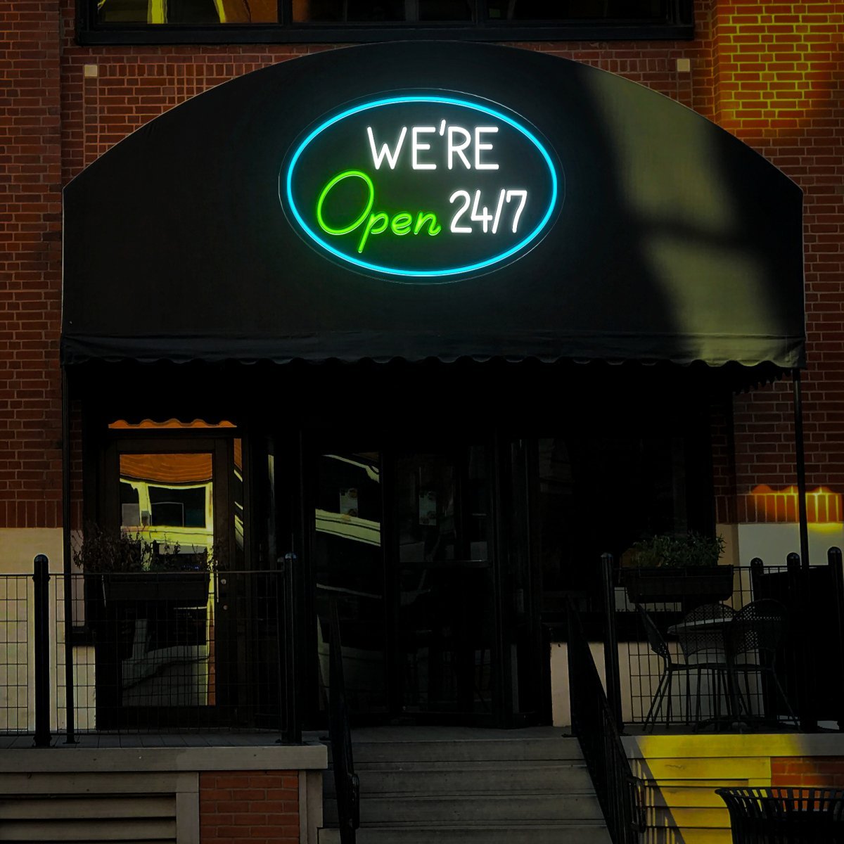 We're Open 24/7 Neon Sign - Reels Custom