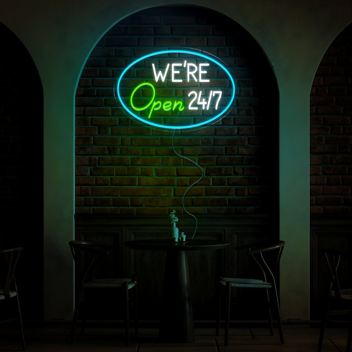 We're Open 24/7 Neon Sign - Reels Custom