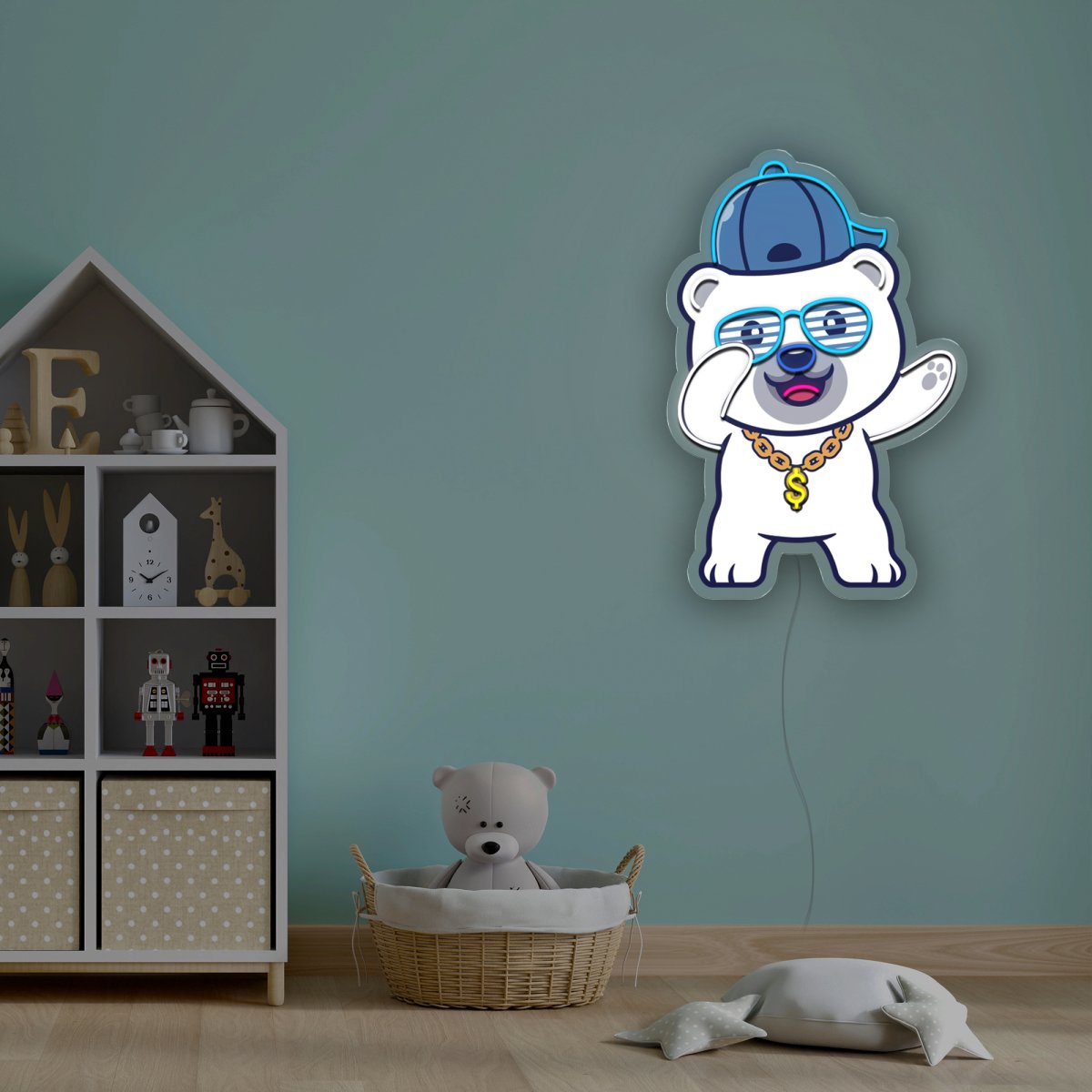White Bear Artwork Led Neon Sign - Reels Custom