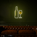 Wine And Glass Neon Sign - Reels Custom