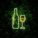 Wine And Glass Neon Sign - Reels Custom