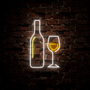 Wine And Glass Neon Sign - Reels Custom