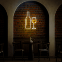 Wine And Glass Neon Sign - Reels Custom