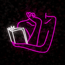 Woman Reads Book Neon Sign - Reels Custom
