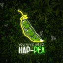 You Make Me So Hap Pea Artwork Led Neon Sign - Reels Custom